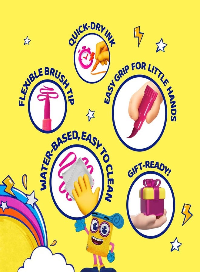 Fevicryl YUDU Brush Pens | Set of 14 Colours | Water-Based, Quick-Drying & Washable| Ergonomic Design for Kids' Easy Grip & Smooth Strokes | Ideal Gift for Kids - Image 3
